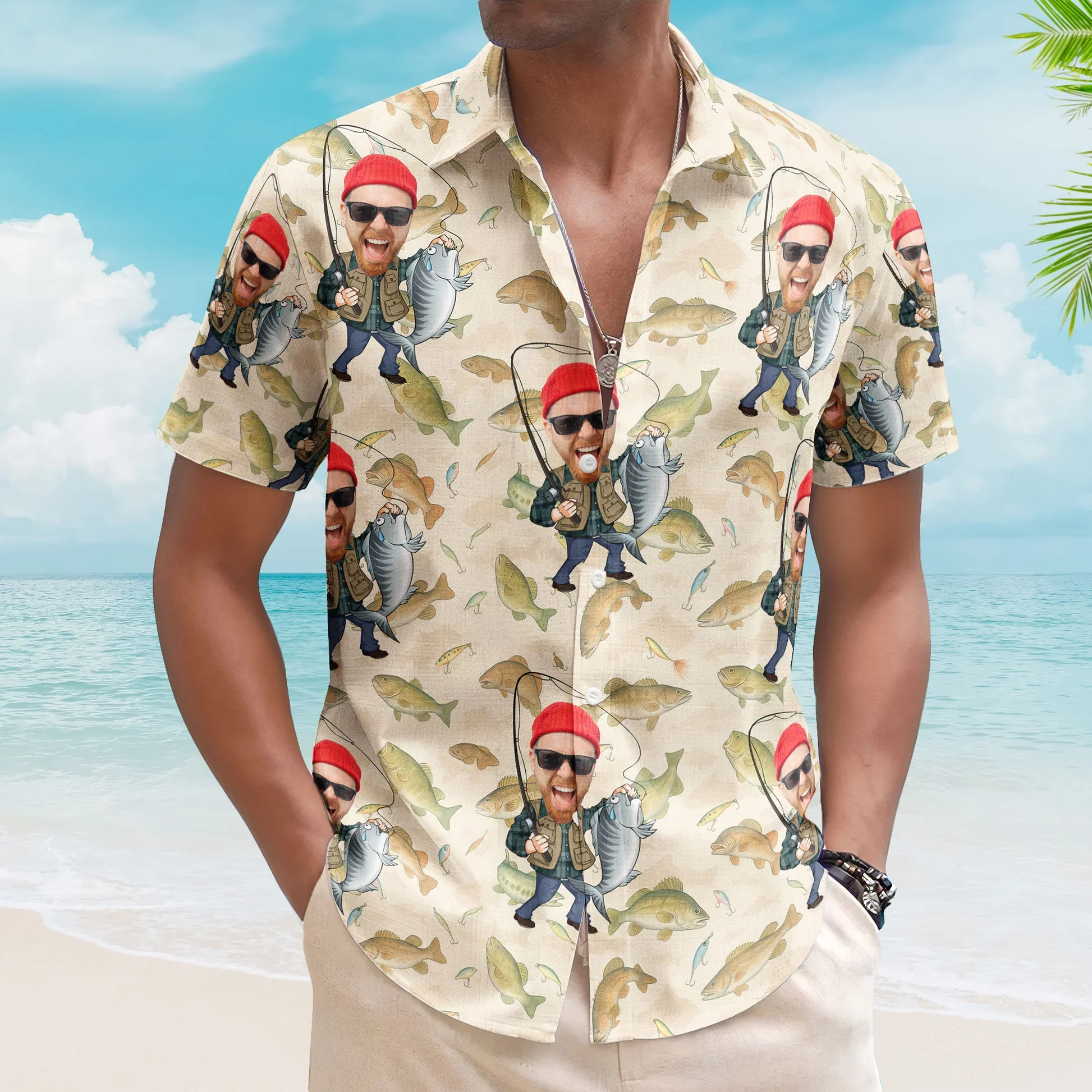 Personalized Fishing-Themed Hawaiian Shirt – Cool Gift for Dad or Husband - Image 4