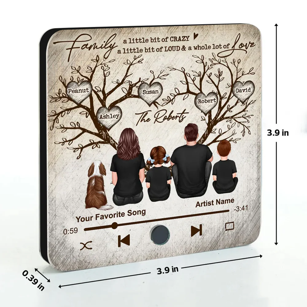 Family Where Life Begins Retro Tree-Heart Poster – Custom Music Player, Warm Family Gift - Image 7