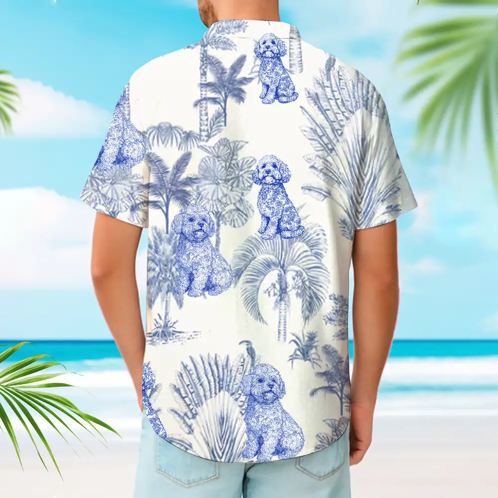 Custom Dog Hawaiian Shirt – Breathable Linen Blend Beachwear for Dad, Husband or Son - Image 2