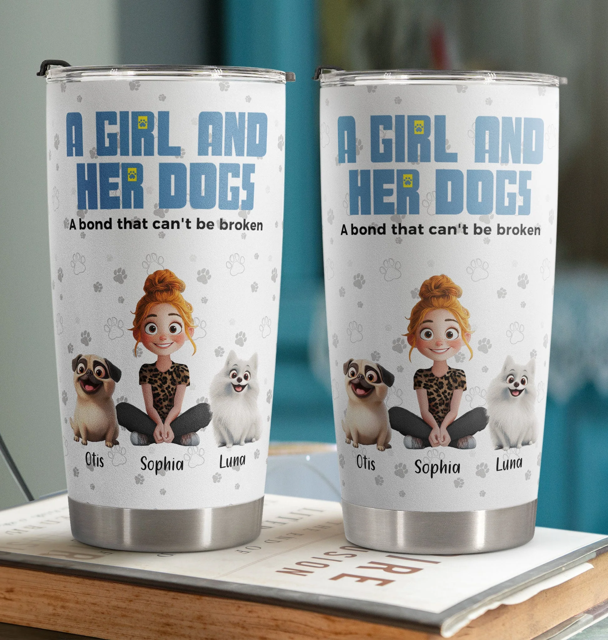 A Girl and Her Dog – Custom Insulated Travel Tumbler, Gift for Dog Lovers - Image 6