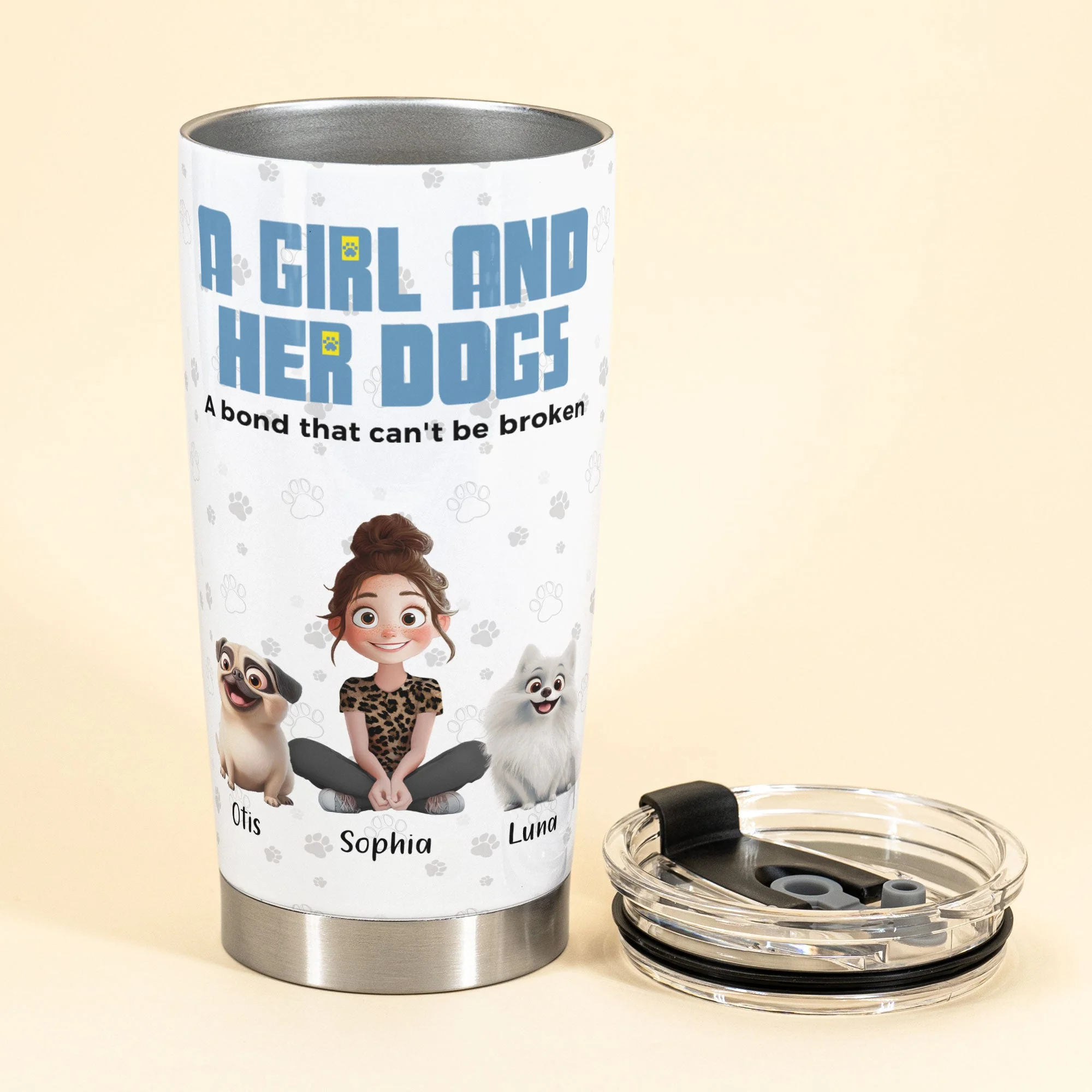 A Girl and Her Dog – Custom Insulated Travel Tumbler, Gift for Dog Lovers - Image 8