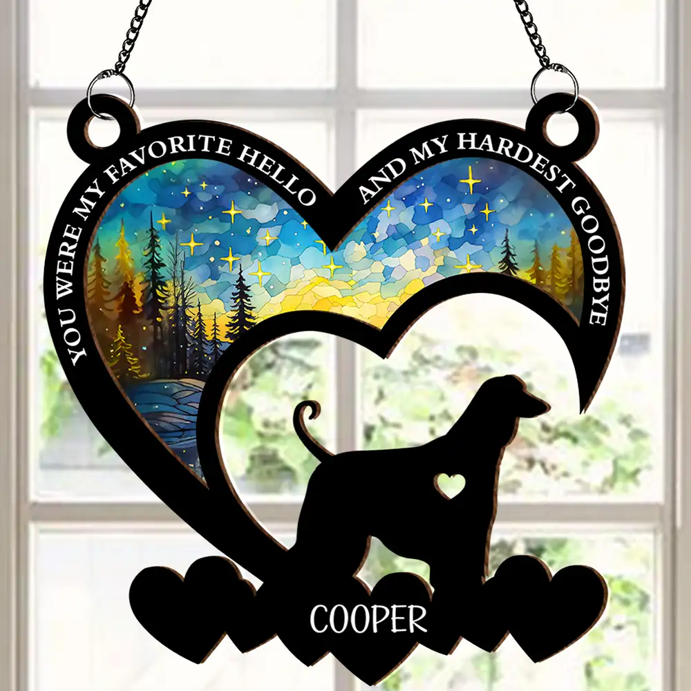 You Were My Favorite Hello – Dog Memorial Wood and Acrylic Layered Ornament - Image 2
