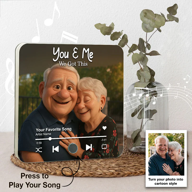 Pixar-Style Personalized Acrylic Music Fridge Magnet - Anniversary Gift For Couple - Image 8
