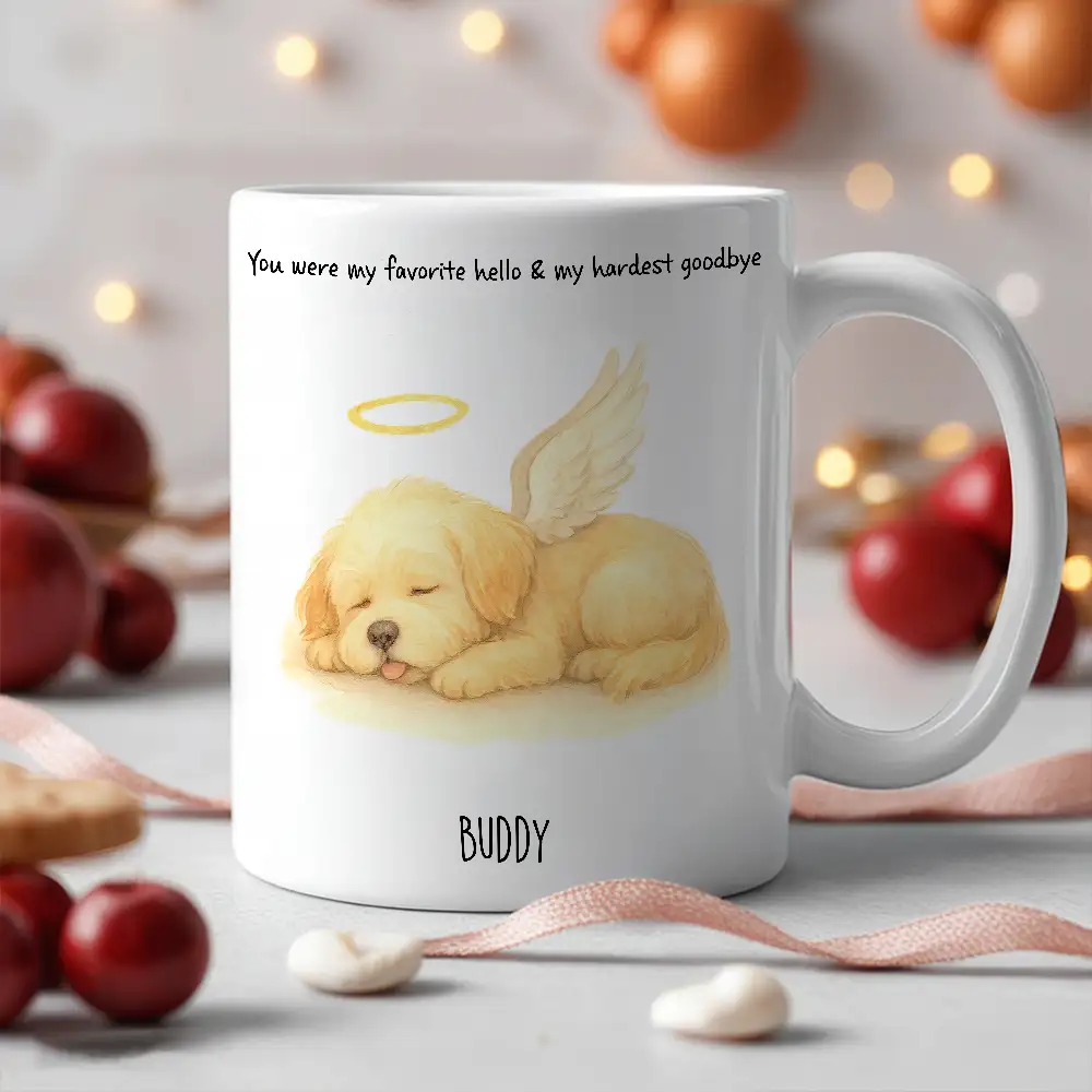 White Ceramic Pet Memorial Mug – Personalized Sympathy Gift - Image 2