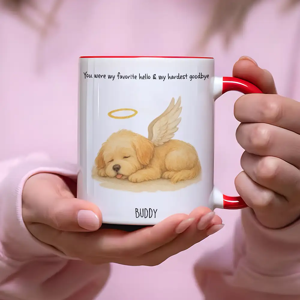 White Ceramic Pet Memorial Mug – Personalized Sympathy Gift - Image 3