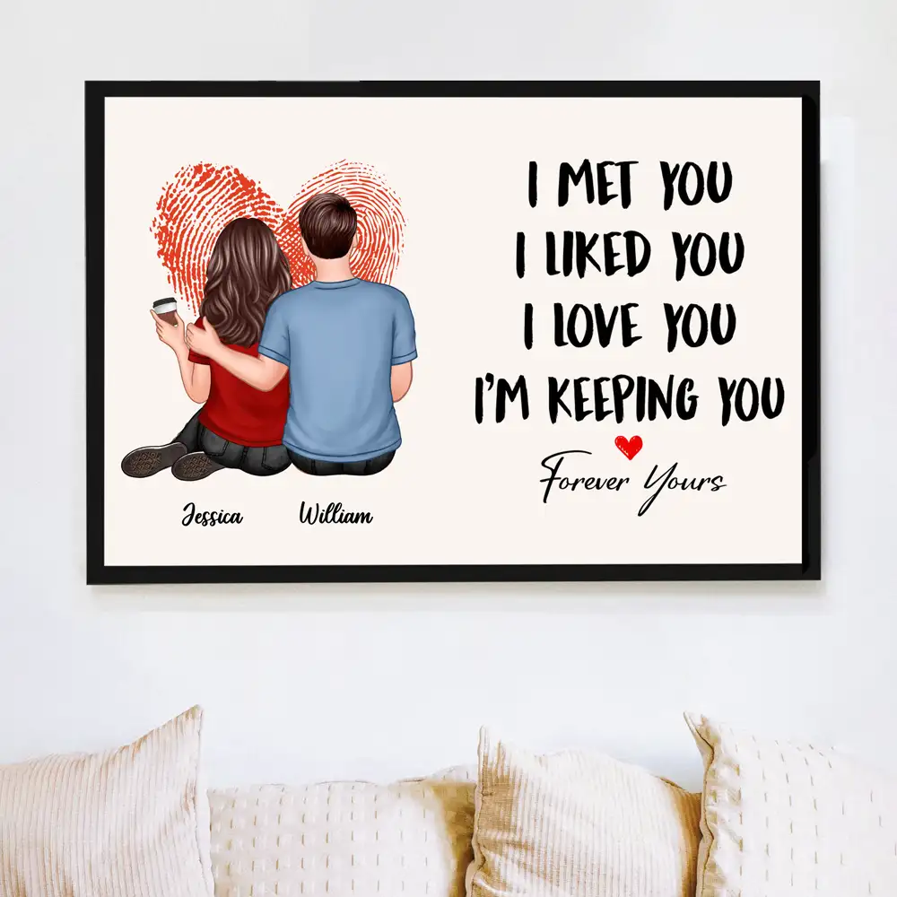 I Met You, I Liked You, I Love You, I’m Keeping You – Finger-Print Heart Custom Poster - Image 4