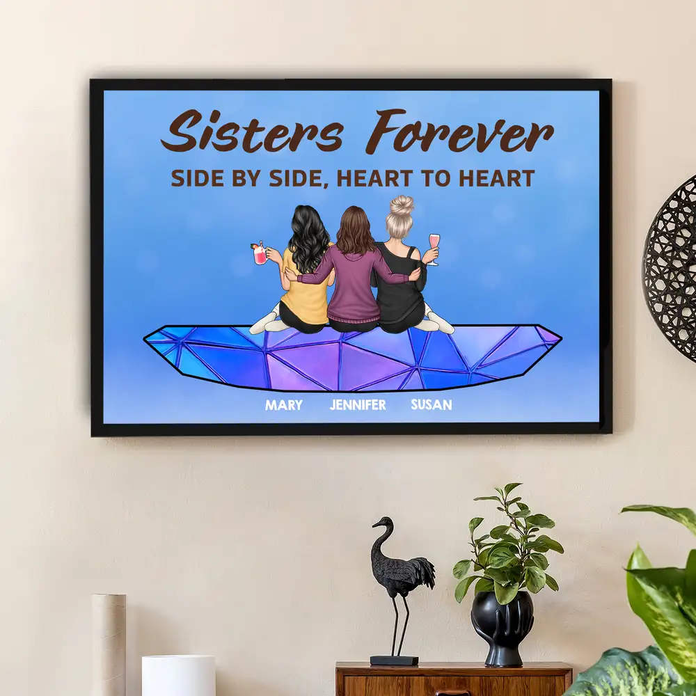 Sisters Forever Side By Side Heart To Heart Ornament – Thoughtful Personalized Gift for Sister or Friend - Image 4