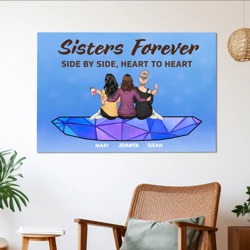 Sisters Forever Side By Side Heart To Heart Ornament – Thoughtful Personalized Gift for Sister or Friend - Image 8