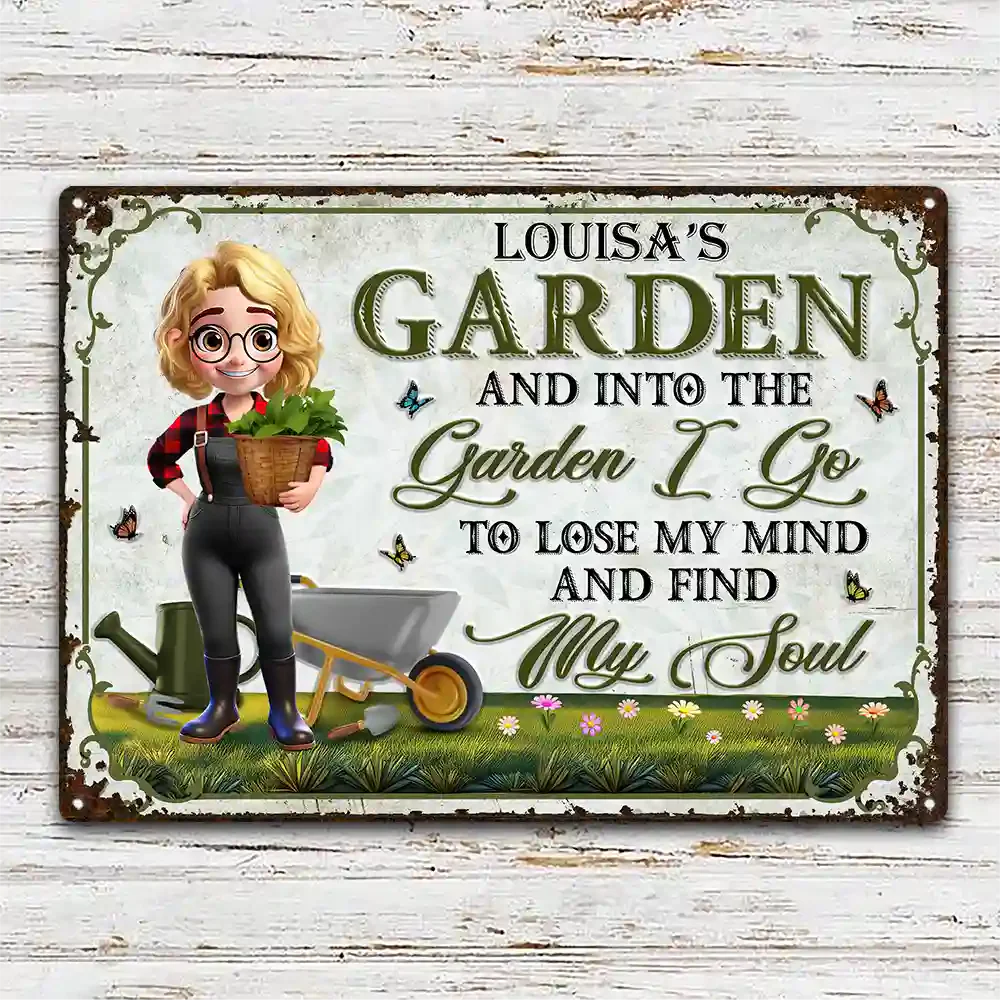 My Garden Custom Iron Sign – “Garden I Go, Lose My Mind, Find My Soul” - Image 4