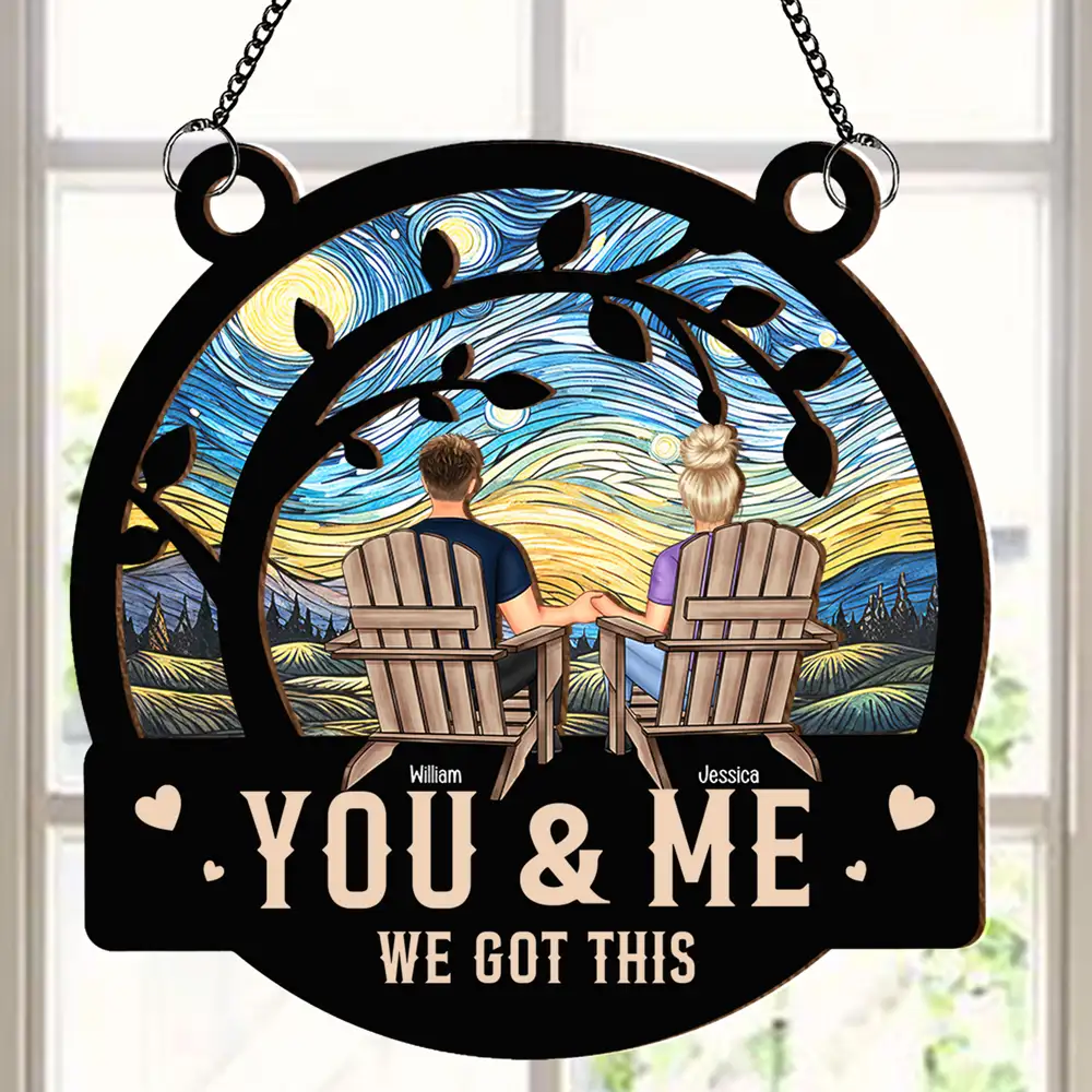 YOU & ME – We Got This ♥ Double-Layer Wood & Acrylic Ornament, Romantic Window Hanging Gift for Couples