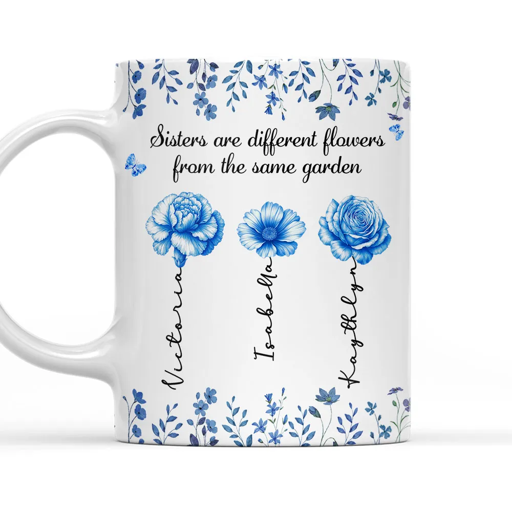 Sisters Are Different Flowers Toile De Jouy Style - Personalized Custom Coffee Mug - Image 6
