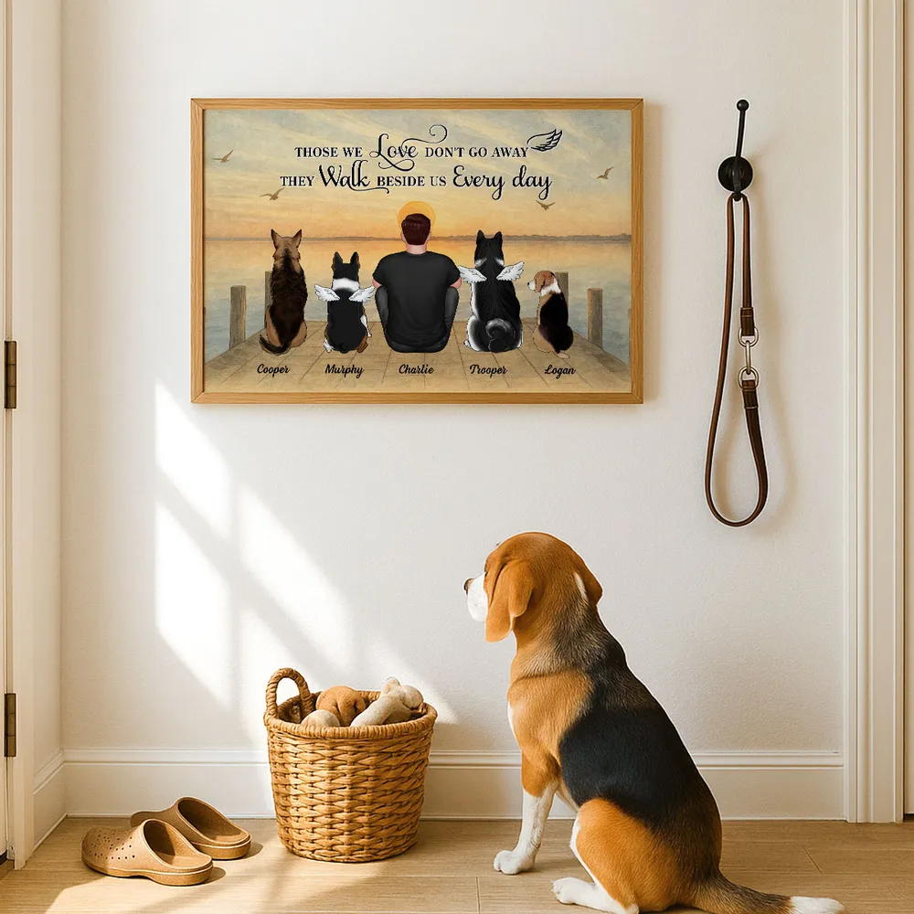 Retro Vintage Mountain Landscape Pet Dog Cat Memorial Personalized Poster - Image 3