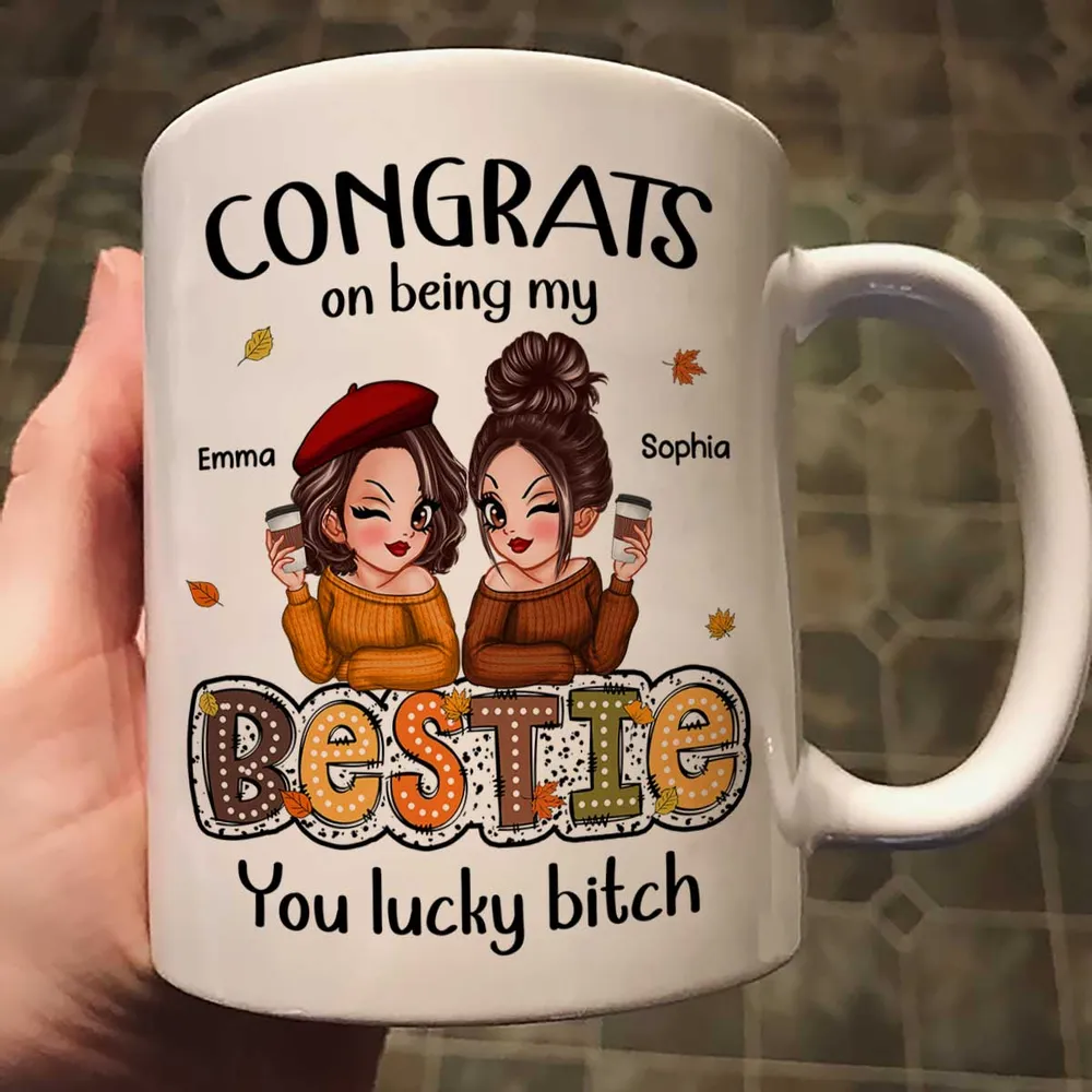Congrats On Being My Besties Fall Season Gift, Personalized Mug - Image 5