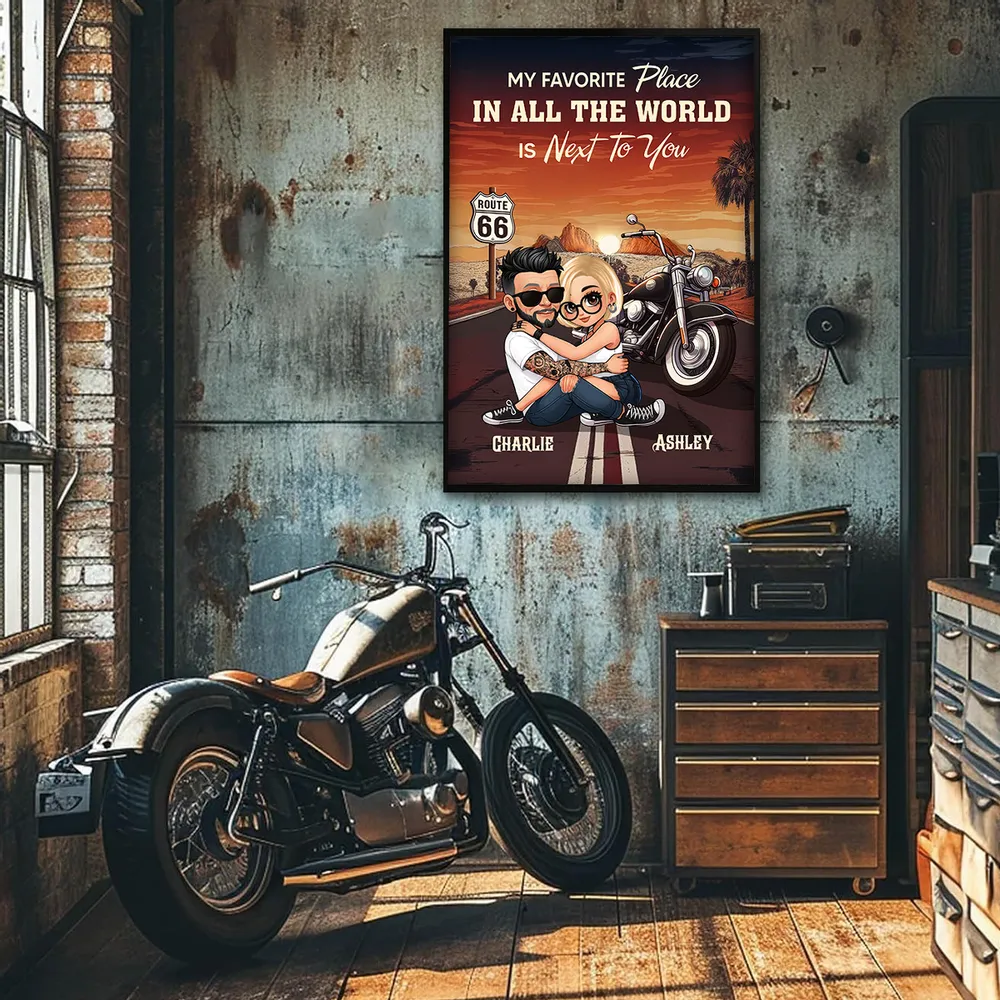 My Favorite Place Is Next To You – Personalized Poster Or Canvas For Couple, Romantic Road Trip Gift - Image 3