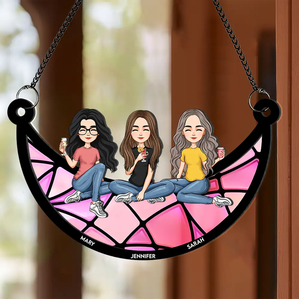 Perfect Gift for Friends – "You & Me, Best Friends Forever" Custom Wood and Acrylic Layered Ornament - Image 2