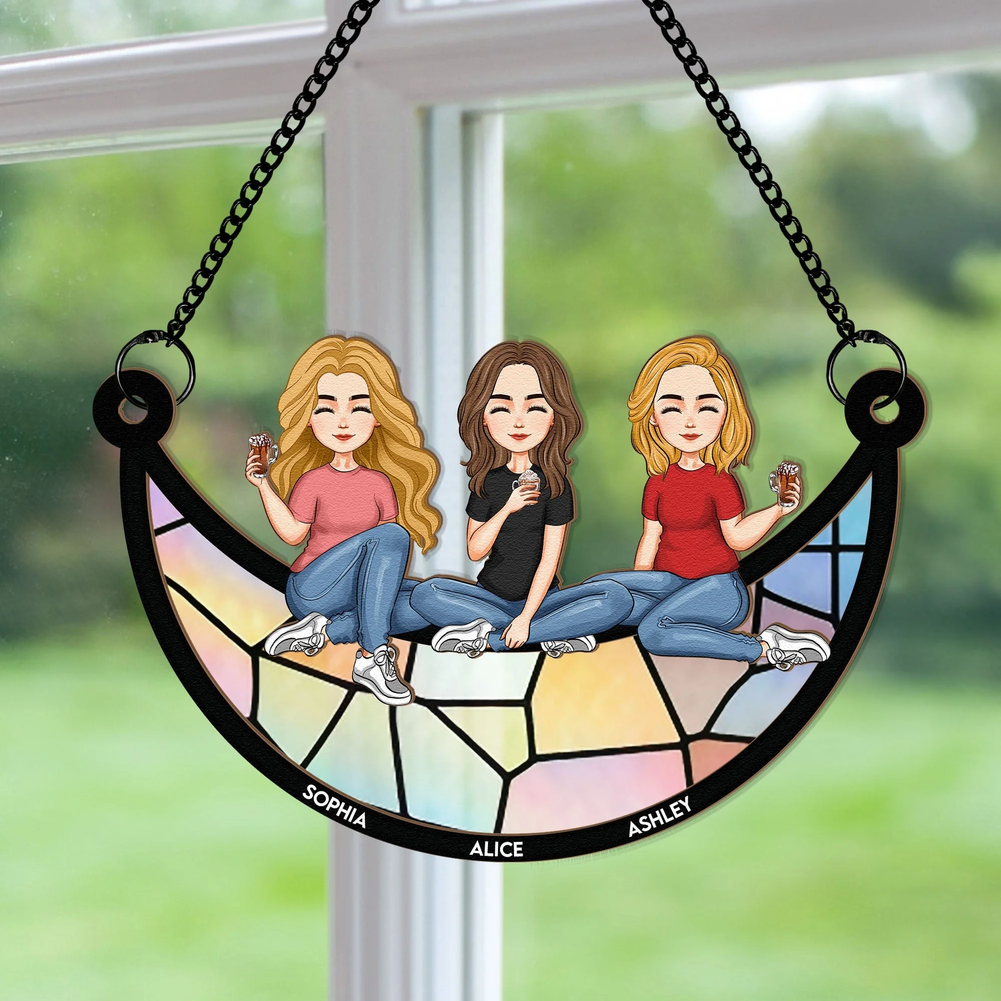 Perfect Gift for Friends – "You & Me, Best Friends Forever" Custom Wood and Acrylic Layered Ornament - Image 5