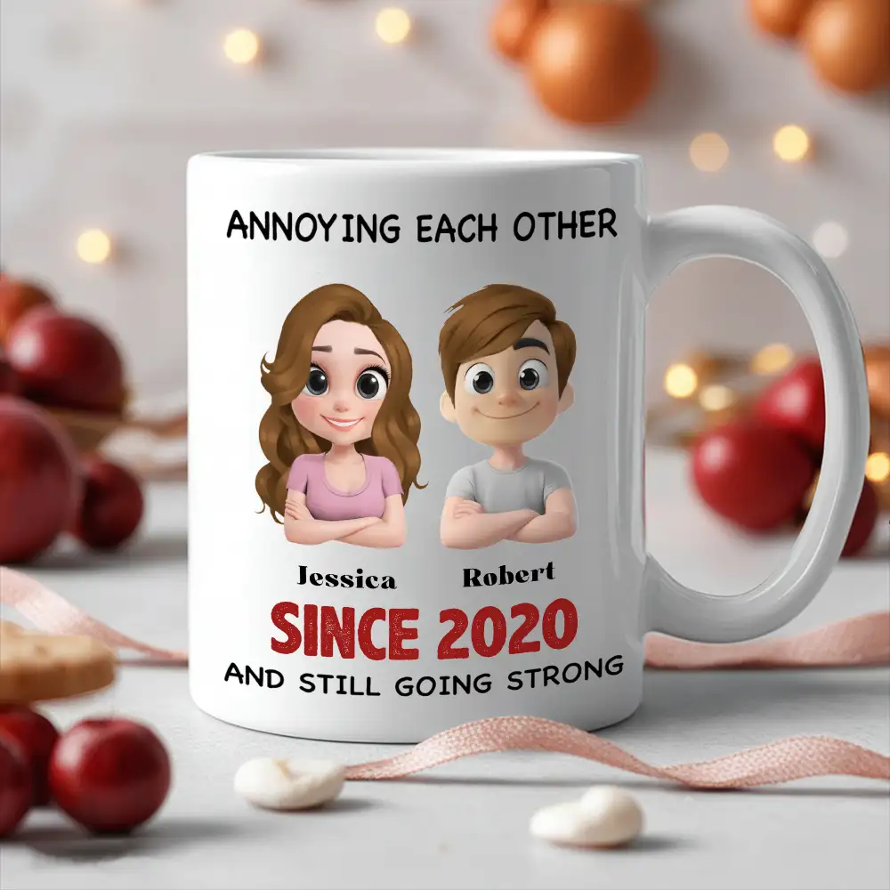 Annoying Each Other - Personalized Couple Cup – A Hilarious Love Story with Custom Names