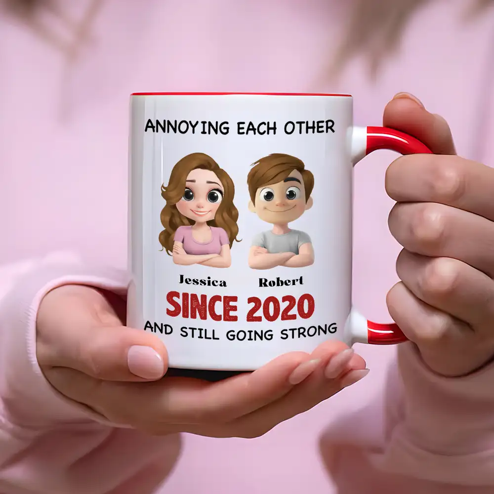 Annoying Each Other - Personalized Couple Cup – A Hilarious Love Story with Custom Names - Image 4