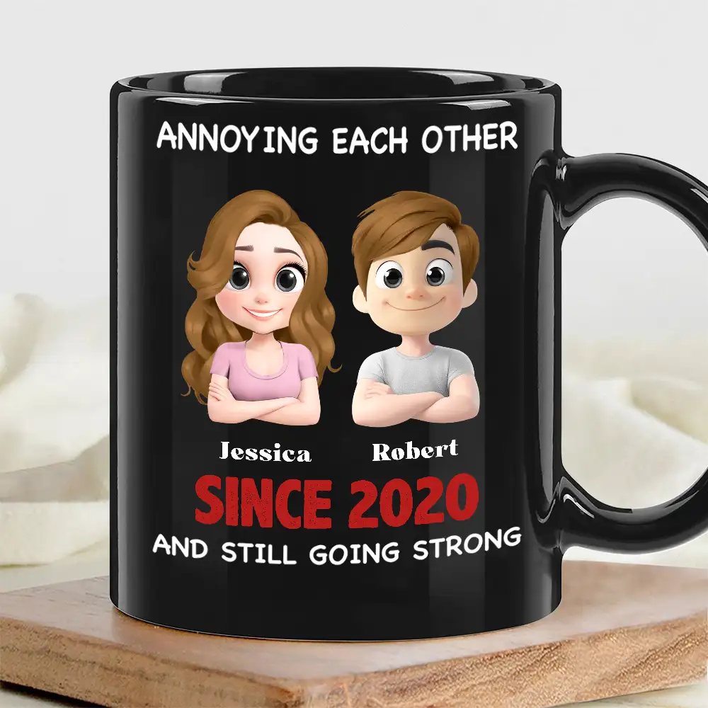 Annoying Each Other - Personalized Couple Cup – A Hilarious Love Story with Custom Names - Image 5