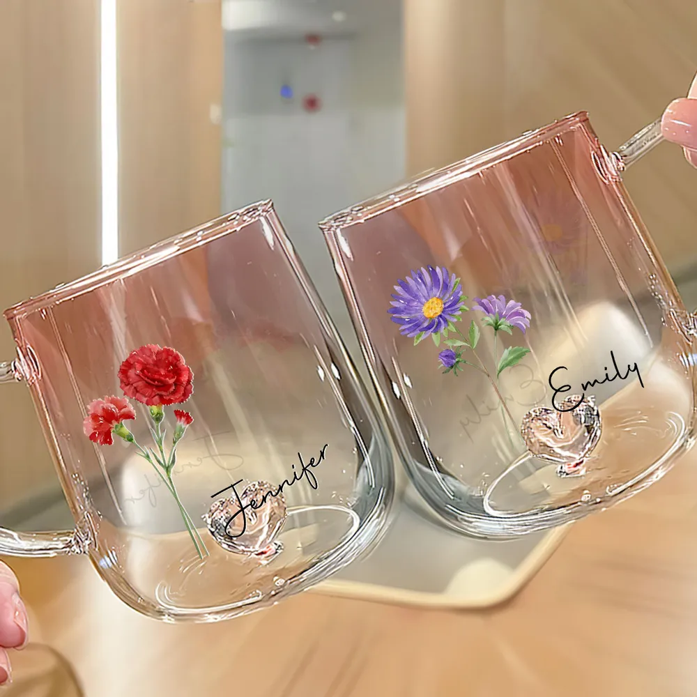 Blooming Gradient Glass Mug – Gift for Sisters, Wife, or Grandma - Image 4