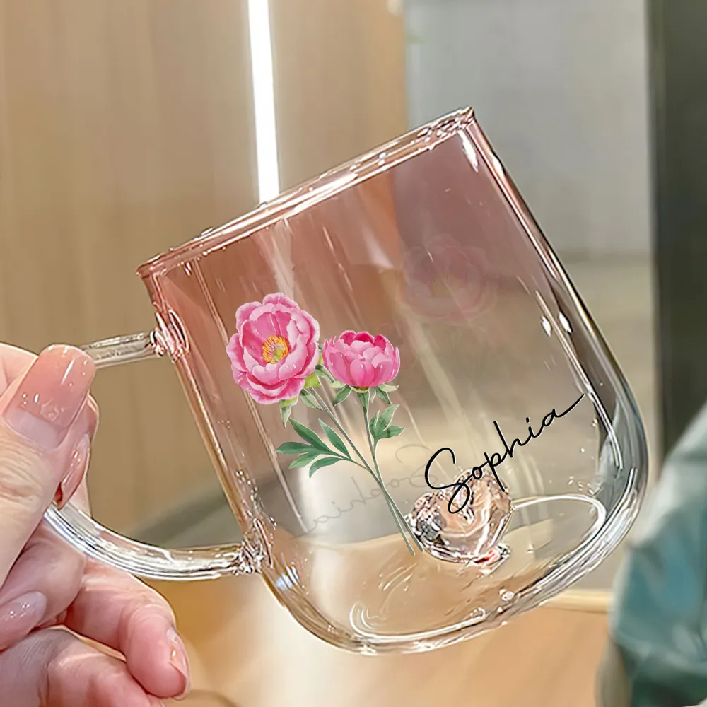 Blooming Gradient Glass Mug – Gift for Sisters, Wife, or Grandma - Image 5