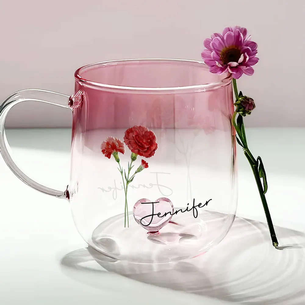 Blooming Gradient Glass Mug – Gift for Sisters, Wife, or Grandma - Image 6