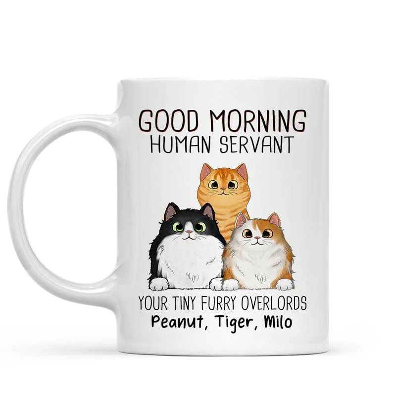 “Good Morning, Human Servant” Custom Cat Name Mug – Furry Overlord Edition - Image 4