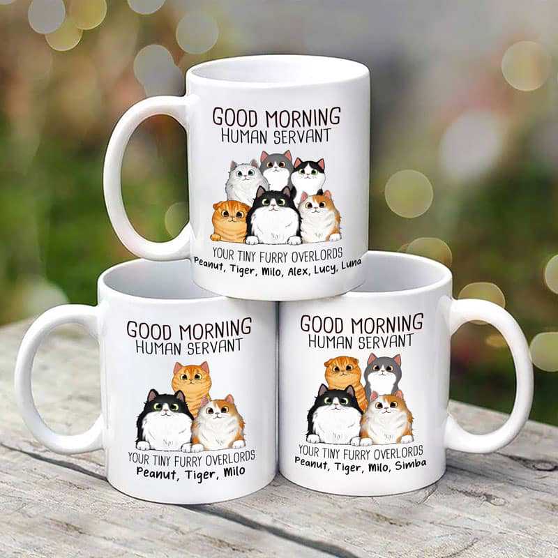 “Good Morning, Human Servant” Custom Cat Name Mug – Furry Overlord Edition - Image 7