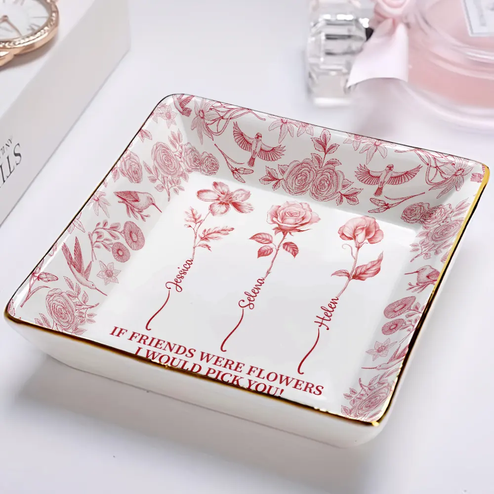 Blue Floral Friendship Jewelry Dish – “It Takes a Long Time to Grow an Old Friend” - Image 7