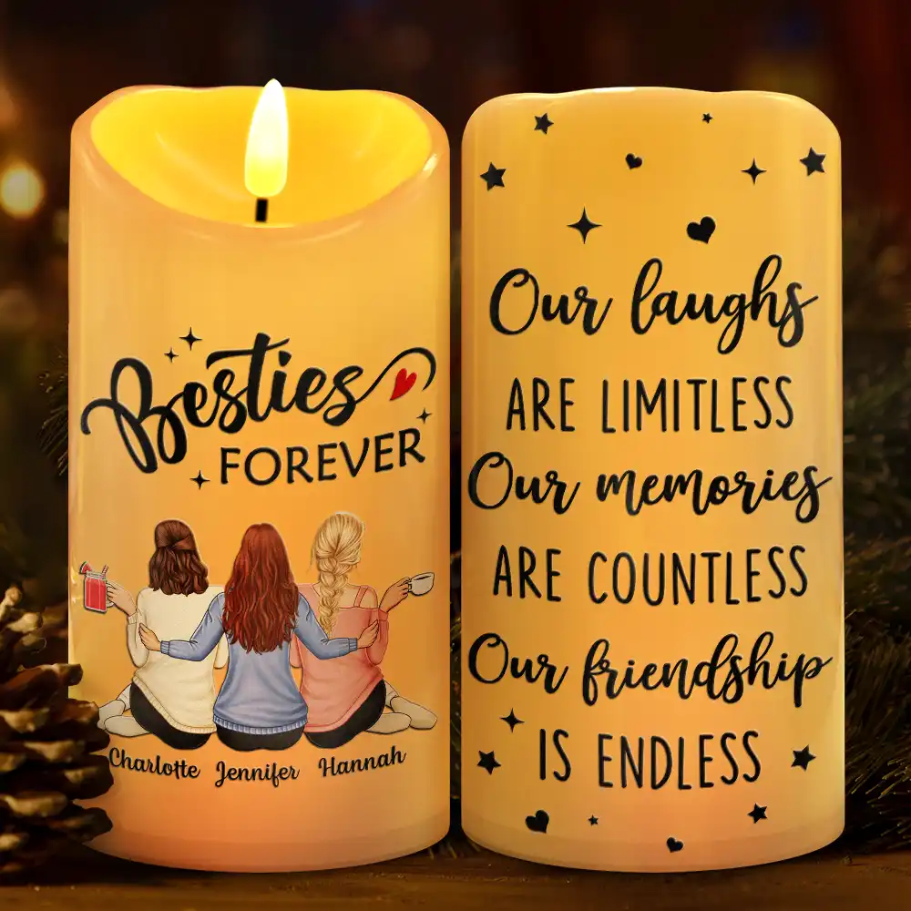 We Light Up Each Other’s Life – Besties Forever Personalized Flameless Candle, Perfect Gift for Soul Sisters or BFF - Image 3