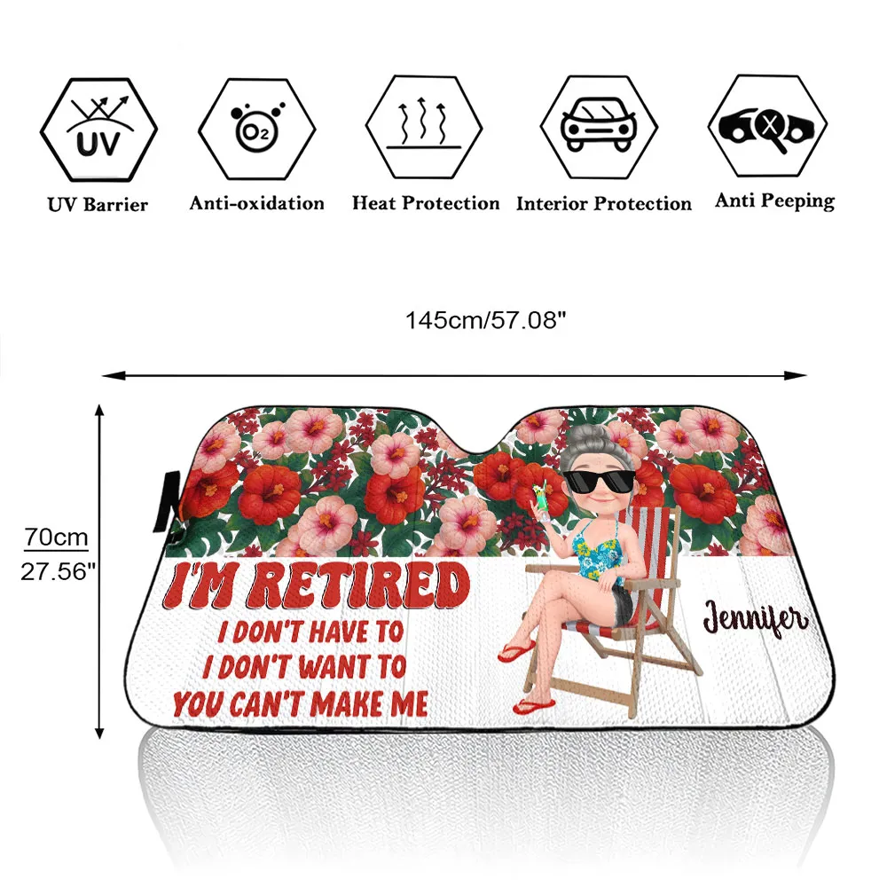 Retired Women Tropical Floral Car Sunshade Gift - Image 7