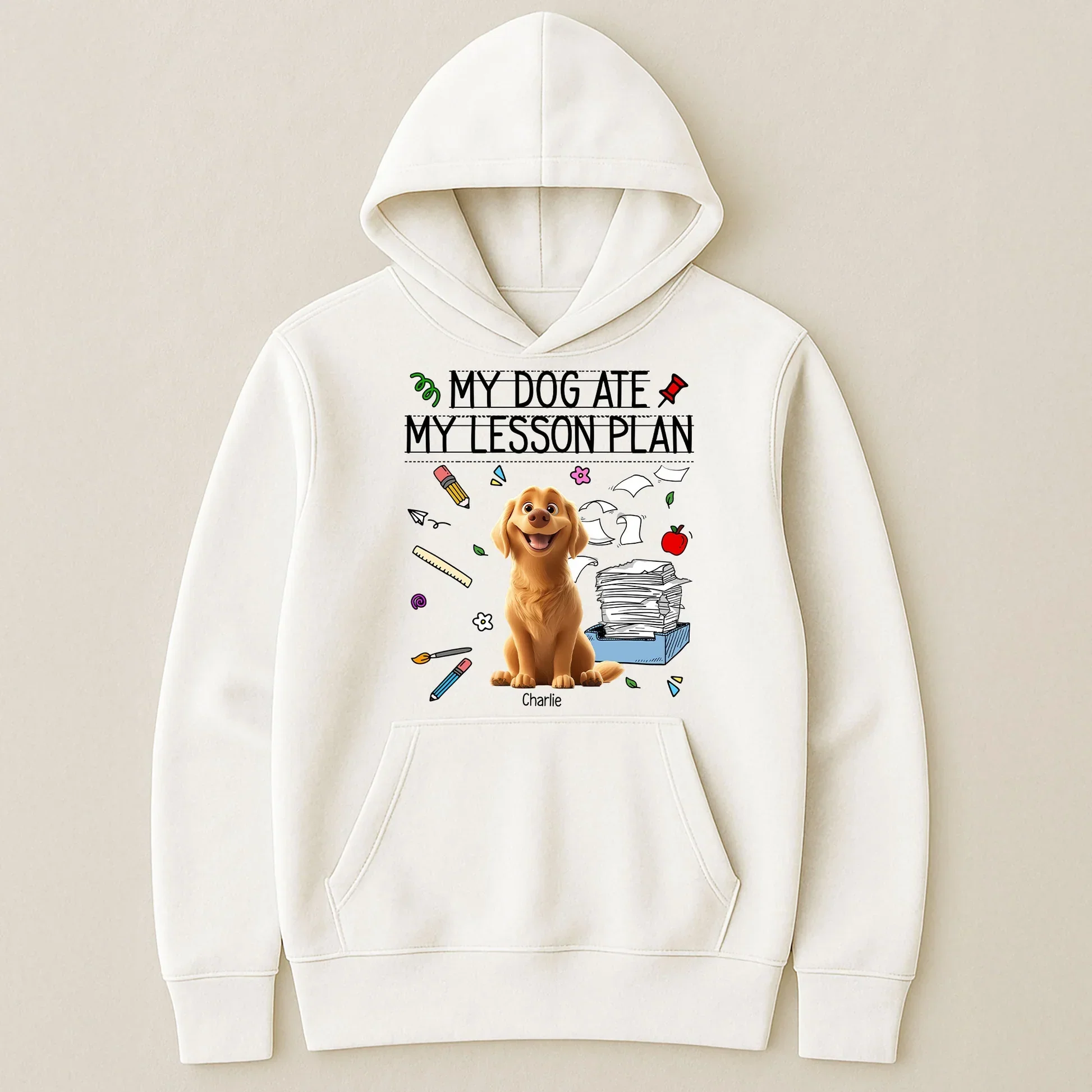“My Dog Ate My Lesson Plan” Custom Dog Lover T-Shirt for Teachers - Image 3