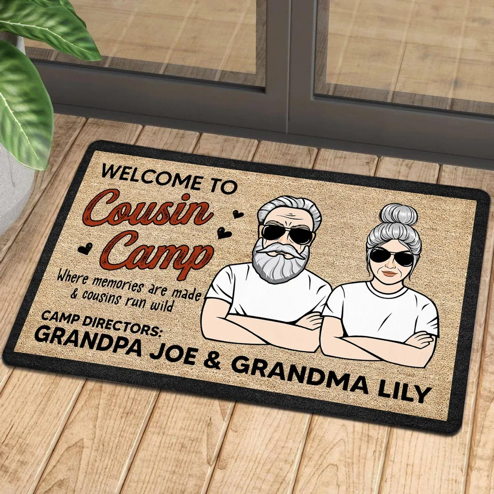 Doormat – Welcome to Cousin Camp Personalized Grandparent Mat - Image 4