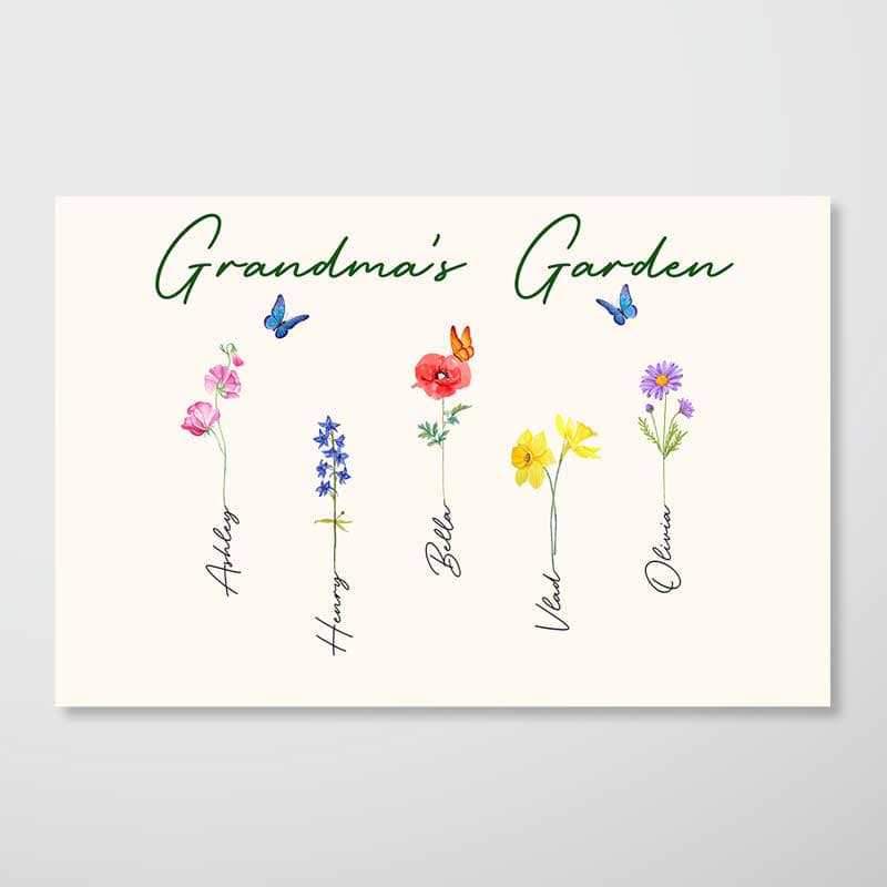 “Grandma’s Garden” Custom Floral Poster with Names & Flowers - Image 2