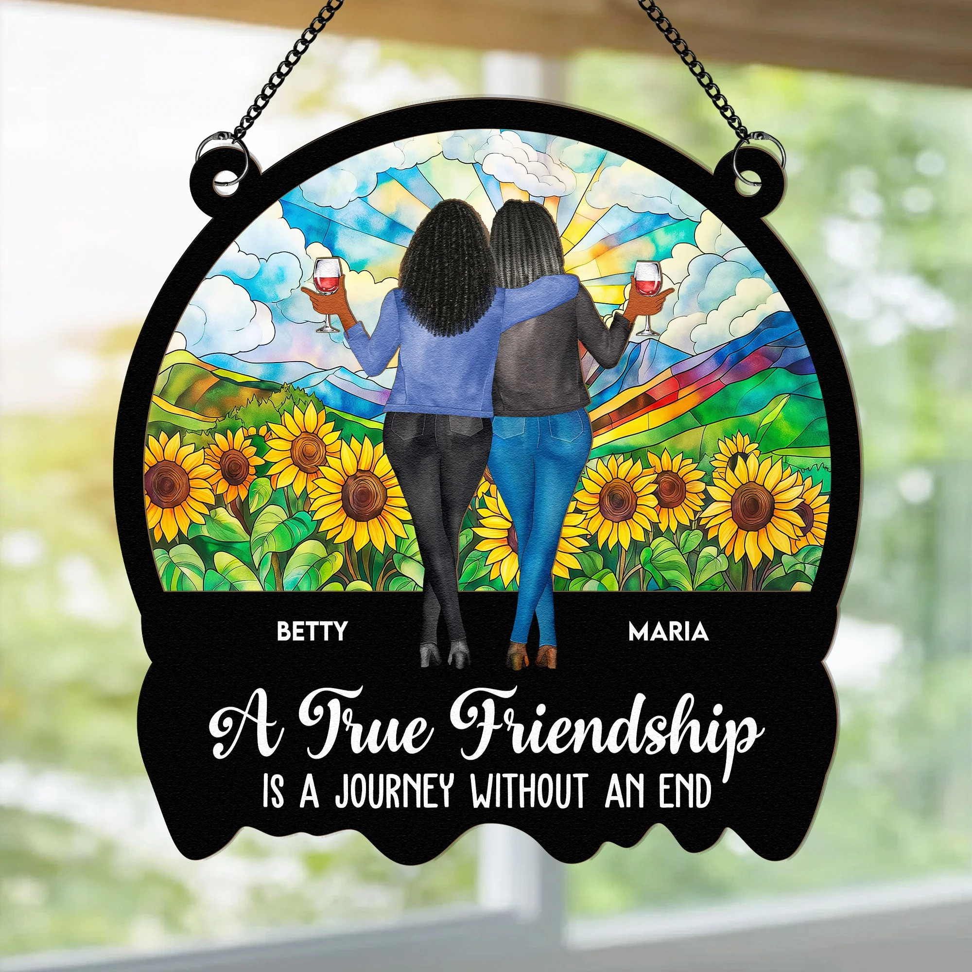Rainbow Meadow Bestie Ornament – “A Friend Is God’s Way” - Image 4