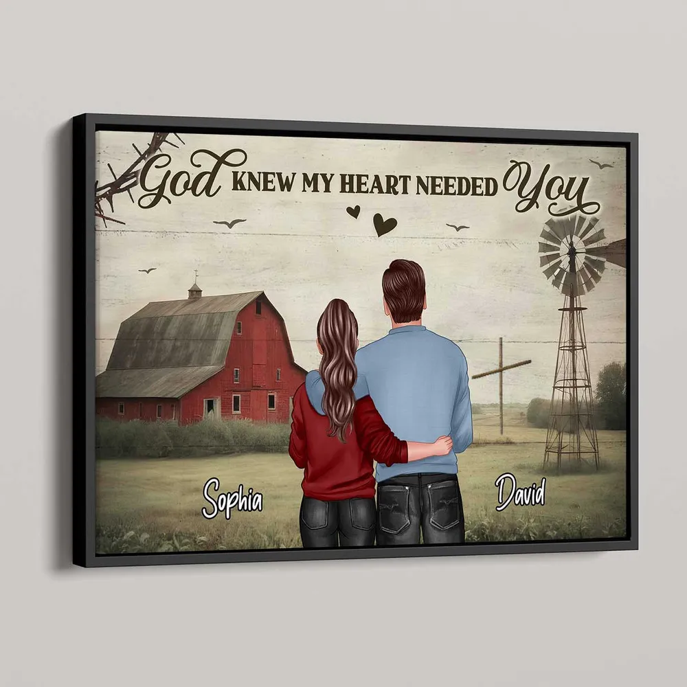 “God Knew My Heart Needed You” Custom Couple Poster Gift for Loved Ones - Image 3