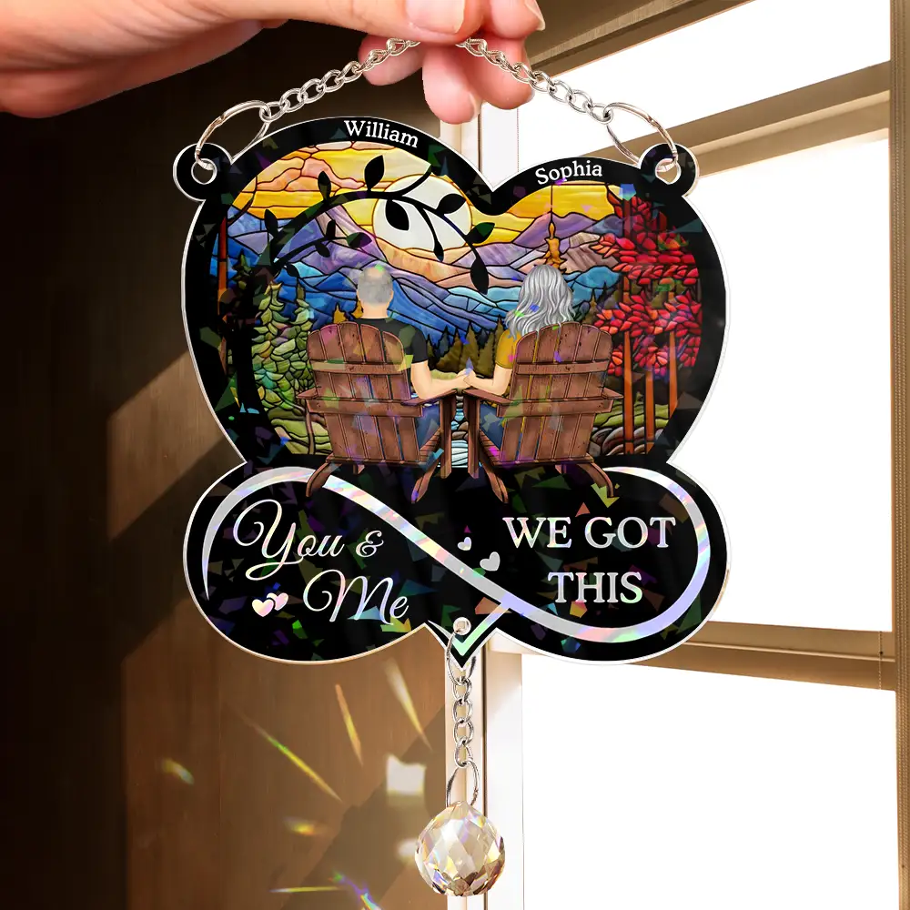 From Our First Kiss Till Our Last Breath Starry Sky Personalized Sun Catcher Ornament – Romantic Gift for Couple, Husband, Wife - Image 3