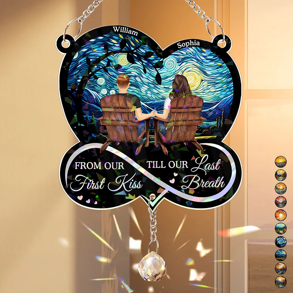 From Our First Kiss Till Our Last Breath Starry Sky Personalized Sun Catcher Ornament – Romantic Gift for Couple, Husband, Wife - Image 6