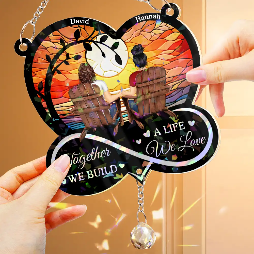 From Our First Kiss Till Our Last Breath Starry Sky Personalized Sun Catcher Ornament – Romantic Gift for Couple, Husband, Wife - Image 7