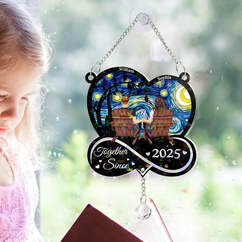 From Our First Kiss Till Our Last Breath Starry Sky Personalized Sun Catcher Ornament – Romantic Gift for Couple, Husband, Wife - Image 8