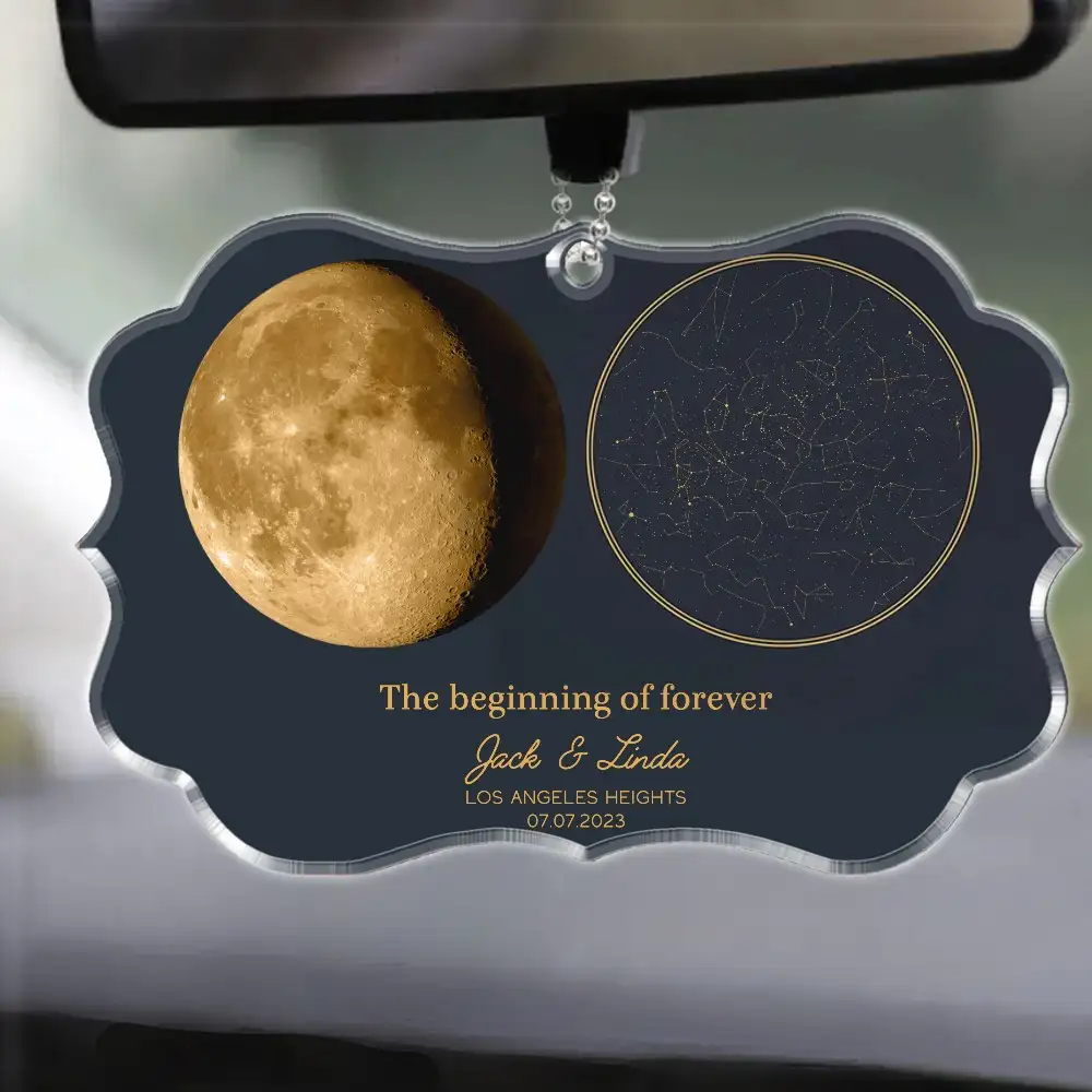 Custom Star Map and Moon Poster – Romantic Gift for Couples with Names, Date & Location - Image 4