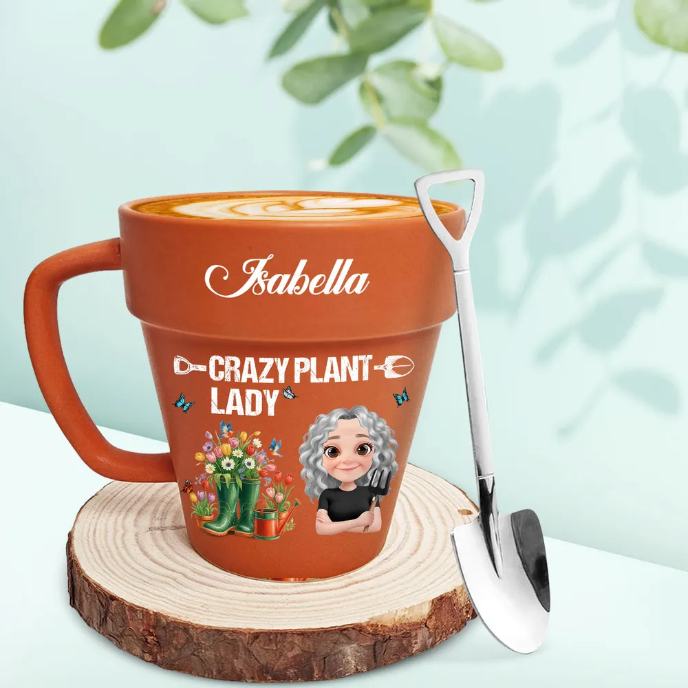 Crazy Plant Lady Personalized Plant Pot Mug – Cute Custom Gift for Gardeners - Image 4