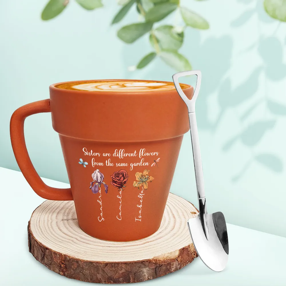 Creative Plant Pot Style Mug with Mini Shovel Spoon - Special Gift for Sisters - Image 2