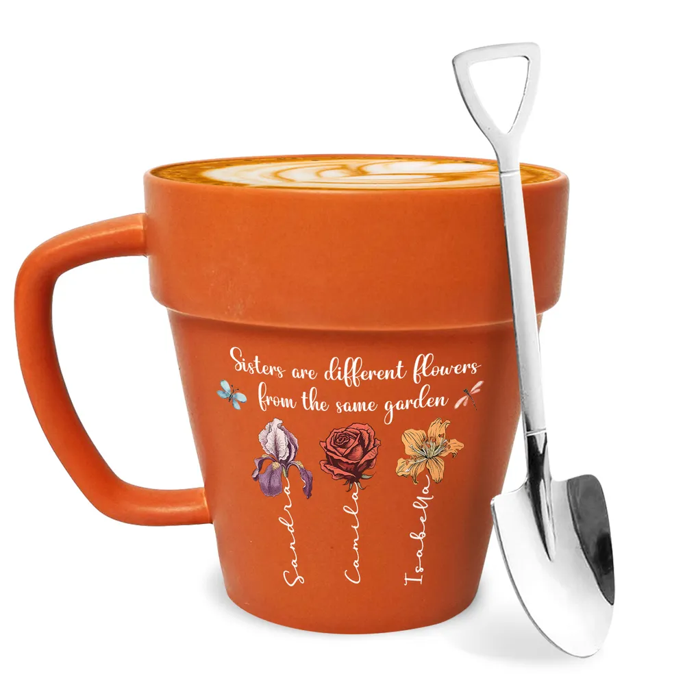 Creative Plant Pot Style Mug with Mini Shovel Spoon - Special Gift for Sisters - Image 4