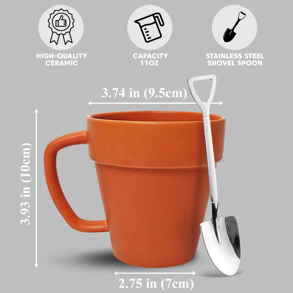 Creative Plant Pot Style Mug with Mini Shovel Spoon - Special Gift for Sisters - Image 7