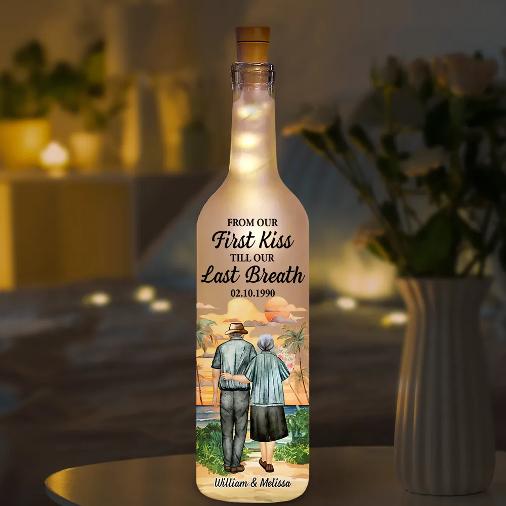 From Our First Kiss Till Our Last Breath – Personalized Bottle Lamp Gift for Couples - Image 5