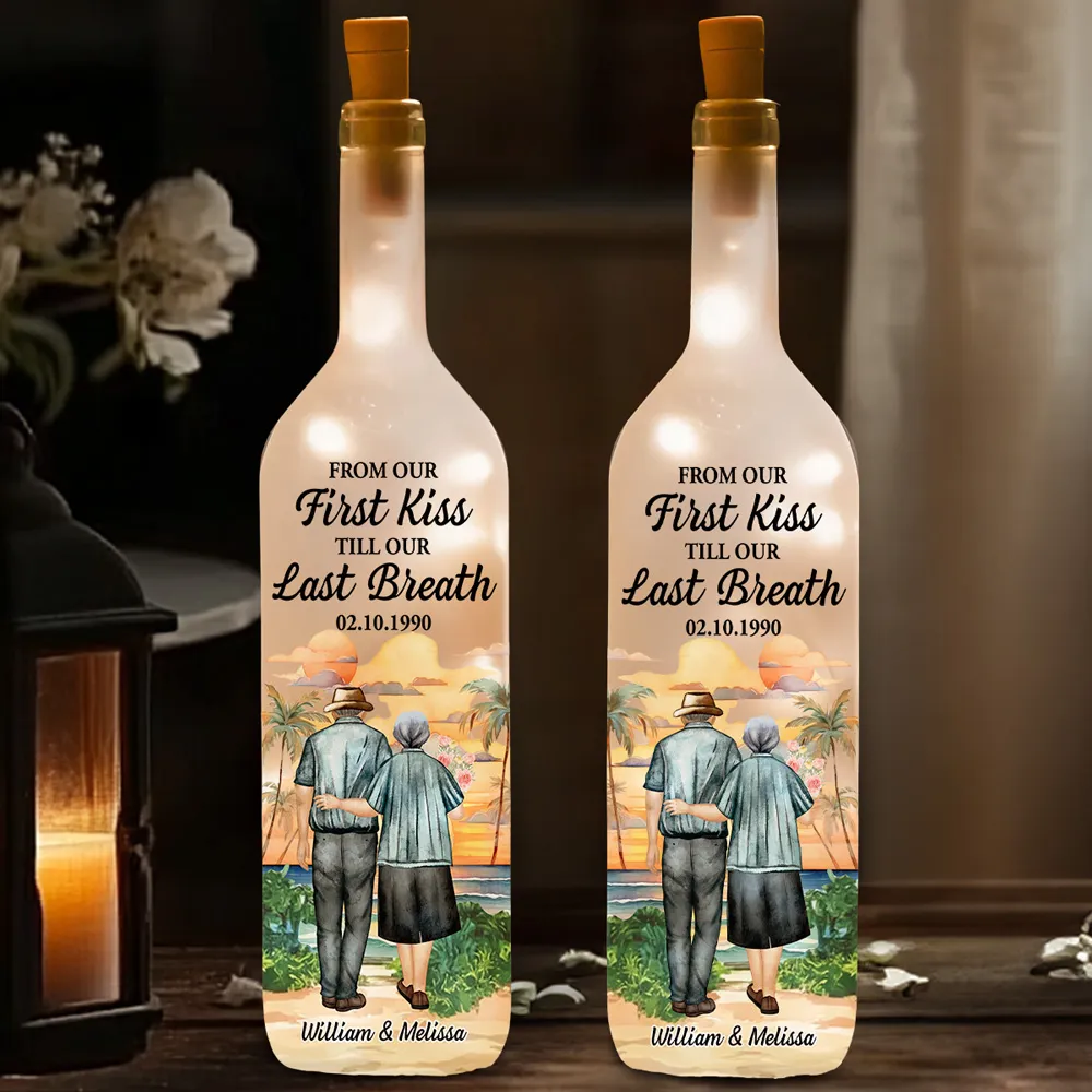 From Our First Kiss Till Our Last Breath – Personalized Bottle Lamp Gift for Couples - Image 9