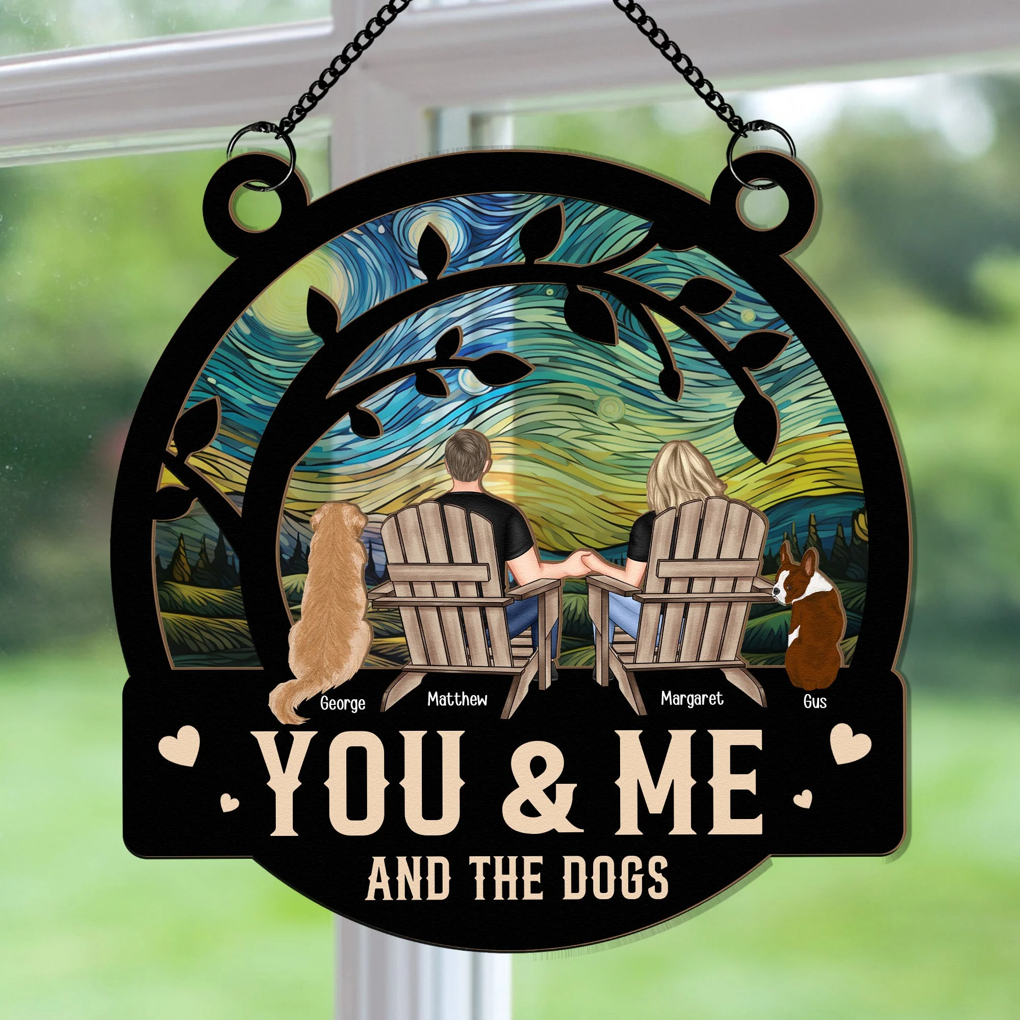 Starry Patio – “You, Me & the Dogs” Layered Ornament - Image 3