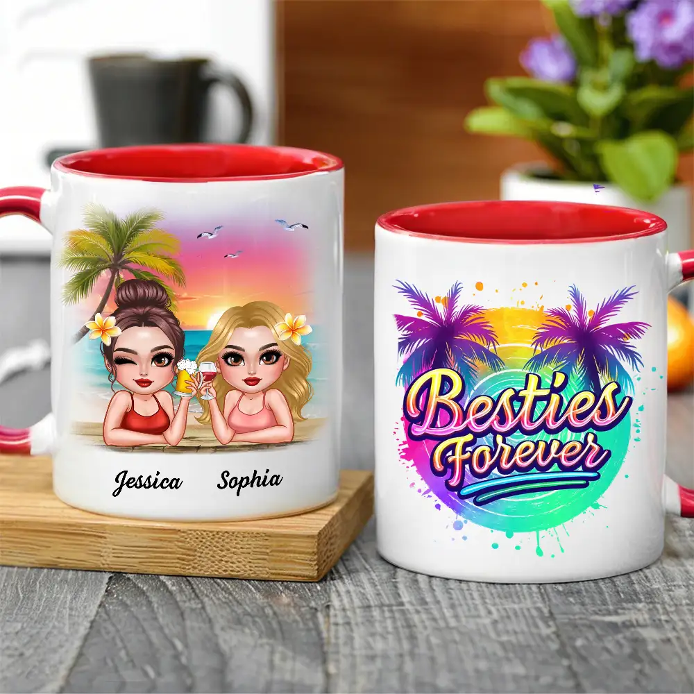 Besties Forever – Personalized Tropical Mug for Best Friends - Image 2