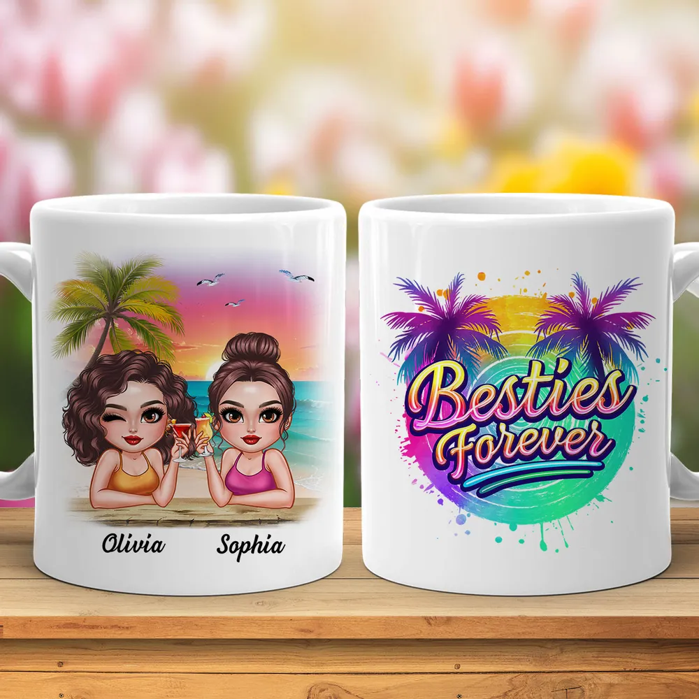 Besties Forever – Personalized Tropical Mug for Best Friends - Image 3
